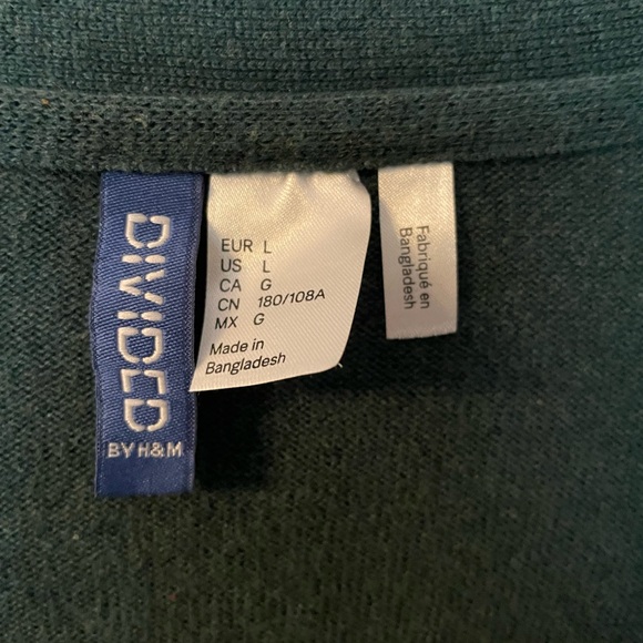 H&M Divided Collection - Men’s Cardigan in Hunter Green - Size L - Picture 4 of 6